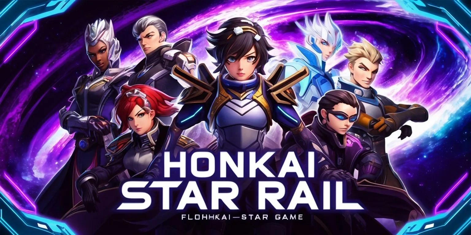 A futuristic sci-fi themed illustration featuring characters from the Honkai Star Rail game, set against a vibrant celestial background with swirling purple and blue galaxies, and accentuated with sharp lines and neon-lit details, the characters are depicted in dynamic poses with intricate costume designs, bold expressions, and striking facial features, with a focus on showcasing the game's unique blend of exploration, strategy, and role-playing elements, and incorporating subtle hints of astronomical and technological elements, such as stars, planets, and spaceship components, with a color palette that balances bright hues with deep shadows, creating a sense of depth and dimensionality.